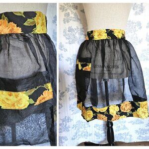 Vintage Apron Black Organza